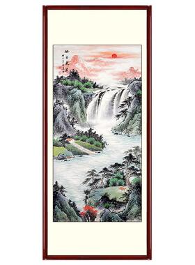 美协画家纯手绘玄关办公室靠山图