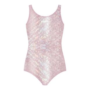 pulassi女童泳衣连体专业训练竞速2025新款儿童泡温泉泳衣粉水晶