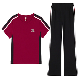 短袖休闲运动服套装女夏季2026新款小个子速干跑步大码冰丝两件套