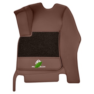 适配奔驰迈巴赫GLS脚垫gls480 gls600改装红木棕色全包围真皮脚垫