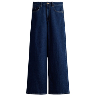 HM女装牛仔裤春季直筒复古牛仔裤加高腰时尚长裤1308275