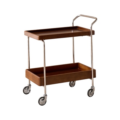 中古风小推车不锈钢边几