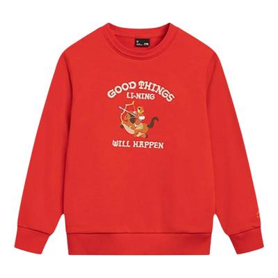 李宁儿童红色卫衣男童本命年马年