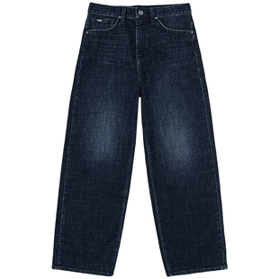 【张凌赫代言】Lee宽松五袋款深蓝男女同款阔腿牛仔裤潮流A08801