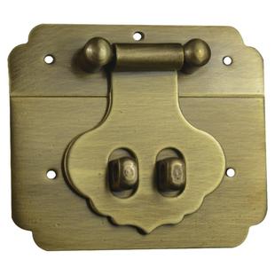 中式铜箱扣搭扣6.5CM仿古铜锁扣木箱礼盒锁牌铜配件纯铜方箱牌