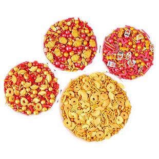 2026新年蛋糕装饰糖珠金元宝钱币金珠红金烘焙糖针喜庆甜品台装扮