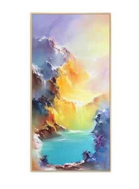 玄关聚宝盆深圳油画抽象手绘