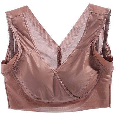 大码冰丝内衣女夏薄款显胸小胖mm