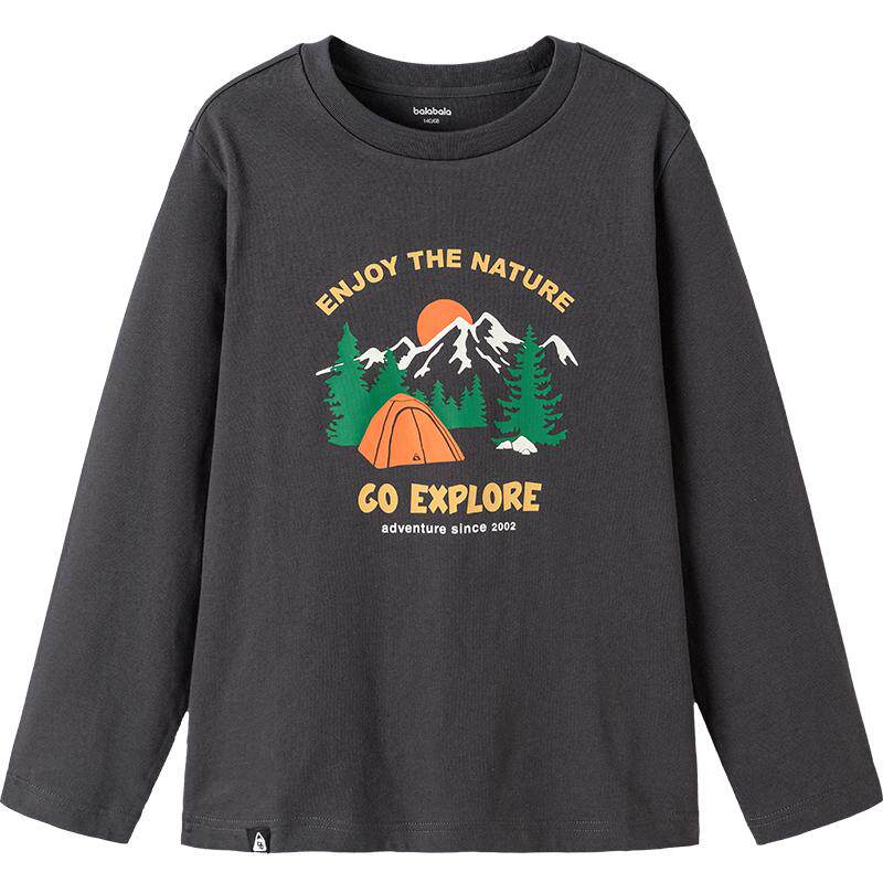 【balaOne】巴拉巴拉儿童长袖t恤男童2026春季新款女童打底衫户外