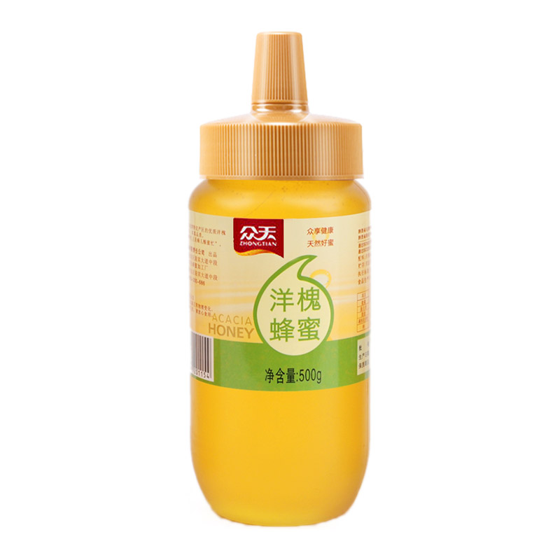 众天洋槐蜂蜜秦岭土蜂蜜挤压式便携瓶装深山成熟蜂蜜枣花蜜水白蜜
