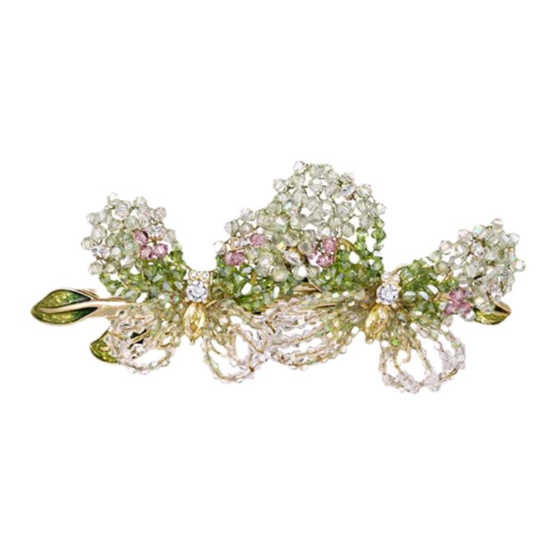 shes茜子卢梭假日璀璨手工编织渐变蝴蝶轻奢高档横夹半发夹盘发夹