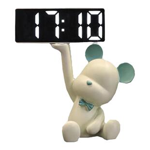电子显示时钟摆件客厅玄关桌面摆台式轻奢创意摆放装饰暴力熊闹钟