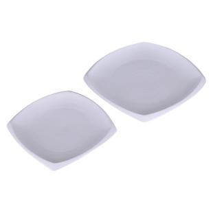 饭店炒菜盘六角形陶瓷酒店餐具餐厅家用正方菜碟创意商用白色盘子