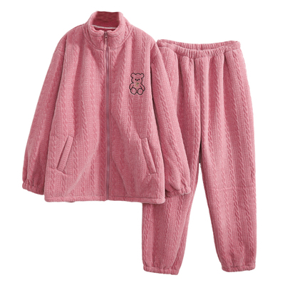 冬季大码珊瑚绒睡衣女200斤秋冬