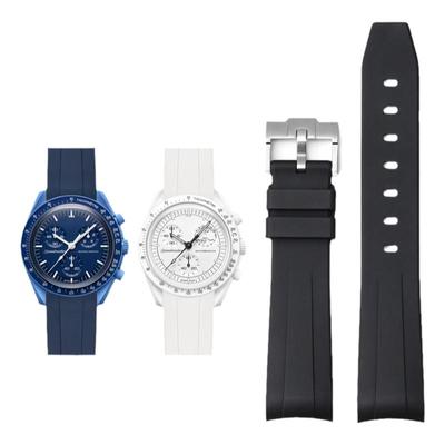 适用斯沃琪史努比欧米茄联名表带氟橡胶swatch omega snoopy月球