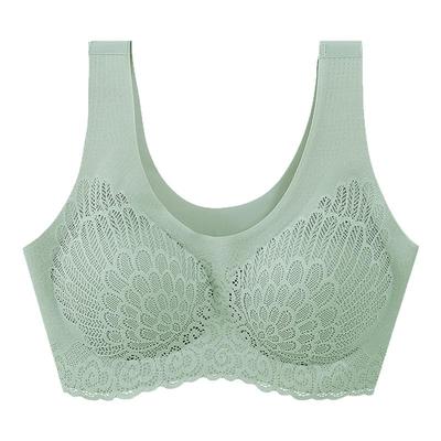 泰国乳胶内衣一片式内衣文胸无钢圈蕾丝性感胸罩薄款无痕