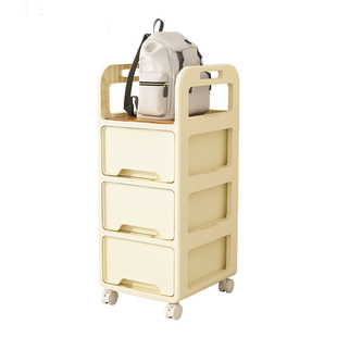 可移动书本收纳架多层落地书包架办公室零食杂物置物架桌下小推车