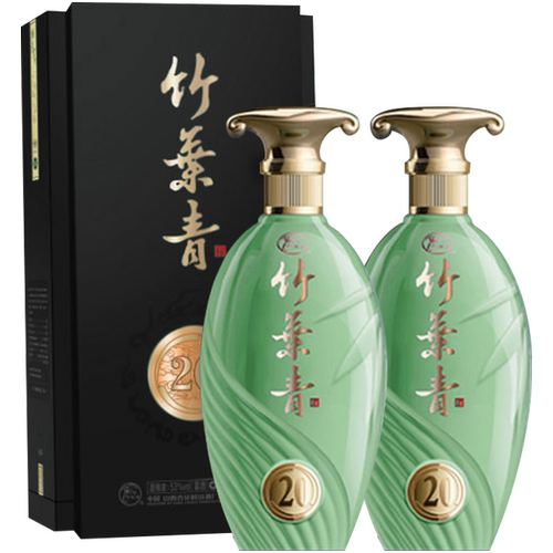 竹叶青酒山西杏花村汾酒青享20版53度500ml*2瓶盒装露酒送礼