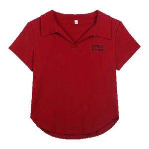 韩版夏装polo衫上衣夏季新款翻领百搭修身短款小个子短袖t恤女