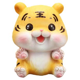 ins可爱小老虎汽车摆件 创意生日礼物书桌上装饰桌面蛋糕装饰礼品