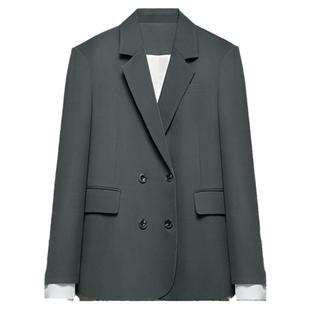 图曼朵灰色职业西装套装女春新款体制内通勤职场面试休闲西服外套