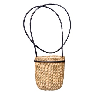 Grass&Wood手工草编包真皮手机包单肩斜挎包精致迷你口红包百搭