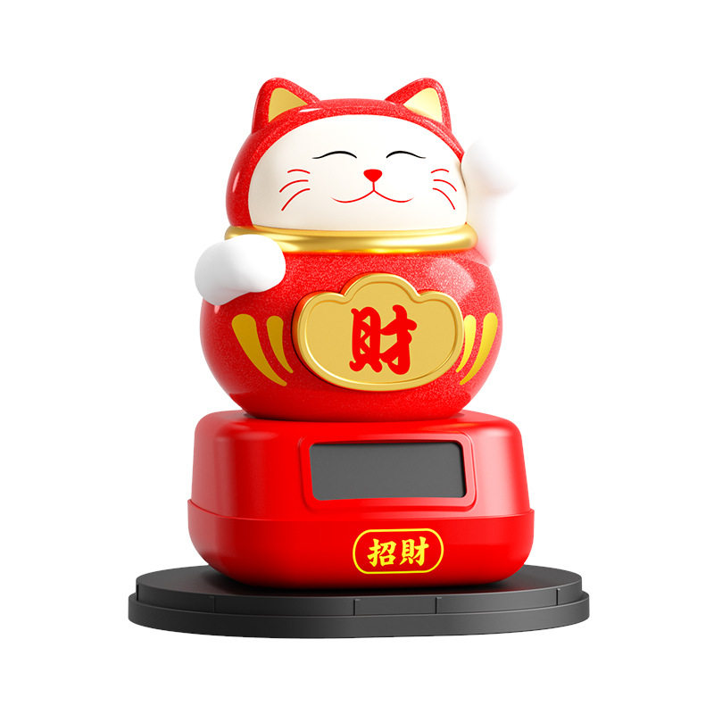 太阳能招财猫葫芦聚宝盆店铺摆件车内装饰品自动点头招手摇摆