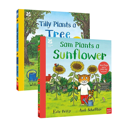 Axel Scheffler 自然儿童绘本2册套装 Tilly Sam Plants Tree Sunflower 山姆 蒂莉 英文原版 园艺种植图画书 植物 又日新