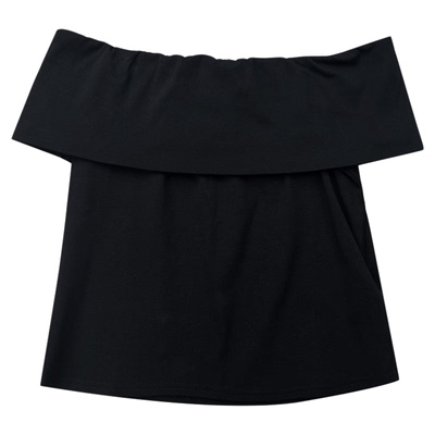 黑色一字肩短袖T恤修身赠运费险