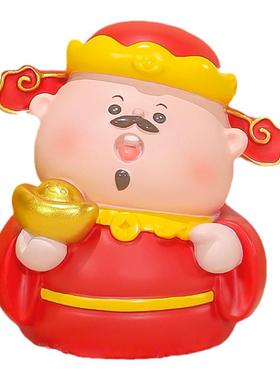招财佛系办公室财神爷小摆件