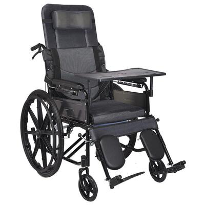 揽康全躺半躺轮椅送餐桌