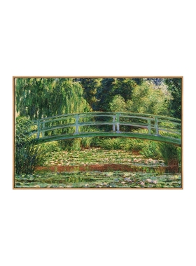 莫奈睡莲日出印象油画装饰画