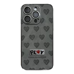 潮牌爱心川久保玲适用iPhone16promax手机壳苹果15爱心PLAY金属标14高级感13全包镜头防摔12情侣保护套男女款