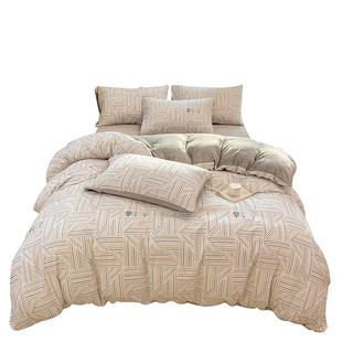 洁丽雅冬季A全棉纯棉磨毛B牛奶绒珊瑚绒被套单件单人加绒单独被罩