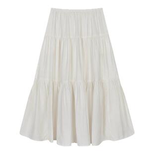 MOUSSY 春季新品文艺田园风大摆裙长款半身裙女028ISA31-3261