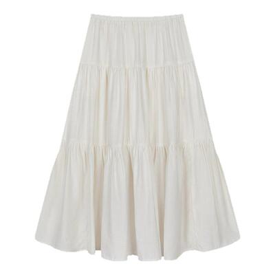 MOUSSY 春季新品文艺田园风大摆裙长款半身裙女028ISA31-3261