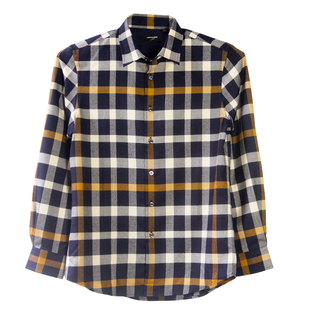 仅4648码利奥纳多LEONARDO老人头秋冬季羊毛休闲男士长袖衬衫2032