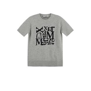 【自营】S Max Mara 女士嵌花LOGO圆领短袖针织衫毛衣 FELICIA