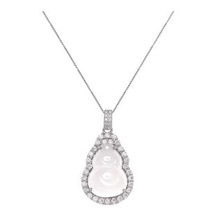 「白玉福禄」S999纯银项链女天然白玉髓葫芦轻奢小众高级生日礼物