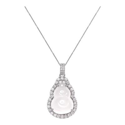 高级感满满~玉髓白玉福禄项链