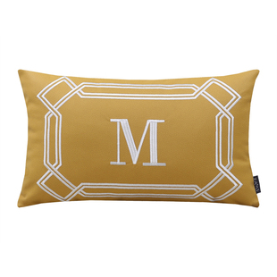 H抱枕客厅沙发靠垫科技布M腰靠绒布刺绣靠包样板间马长方形腰枕套