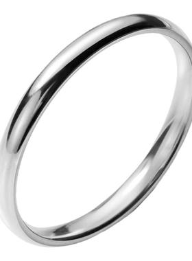 简约光面素圈戒指女钛钢不掉色