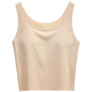 夏季冰丝背心女带胸垫内搭防晒吊带打底运动裹胸无痕露肚脐内衣