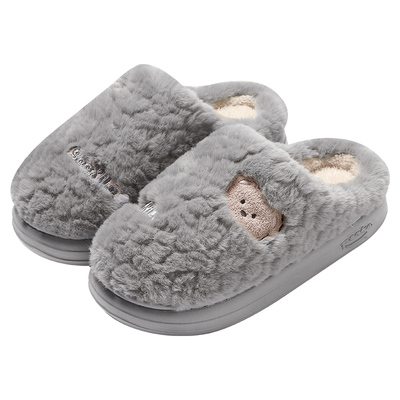 防臭棉拖鞋男士秋冬厚底家用防滑