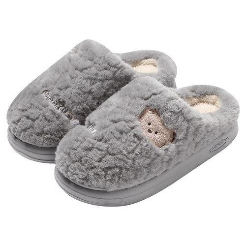 踩屎感棉拖鞋男士冬季2025新款室内家居防滑防臭厚底加绒毛毛拖鞋