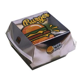 网红免折叠高档美式汉堡打包盒肯德基汉堡包便当盒加厚汉堡收纳盒