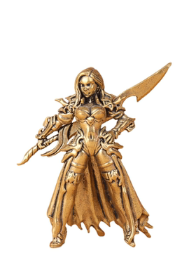 黄铜大刀美女战士复古手办摆件