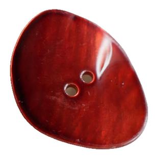约30mmx25mm一颗价英国Textile Garden不规则锈红色贝壳纽扣