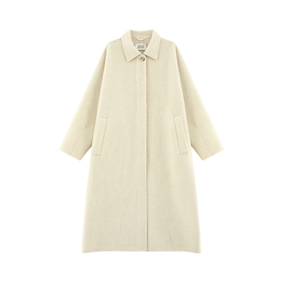 廓形宽松长款双面呢大衣