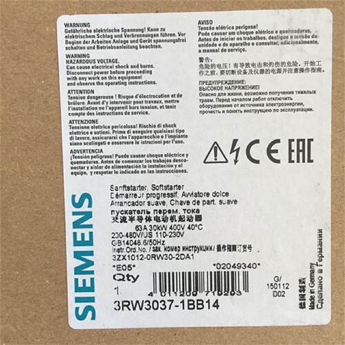 询3RW3037-1BB04 软启动3RW3037-1BBO4 3RW30371BB04